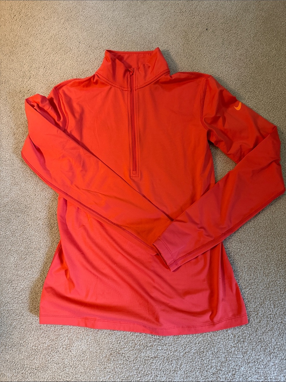 Nike Run Women's Orange Quarter-Zip Long Sleeve Dri-FIT Top